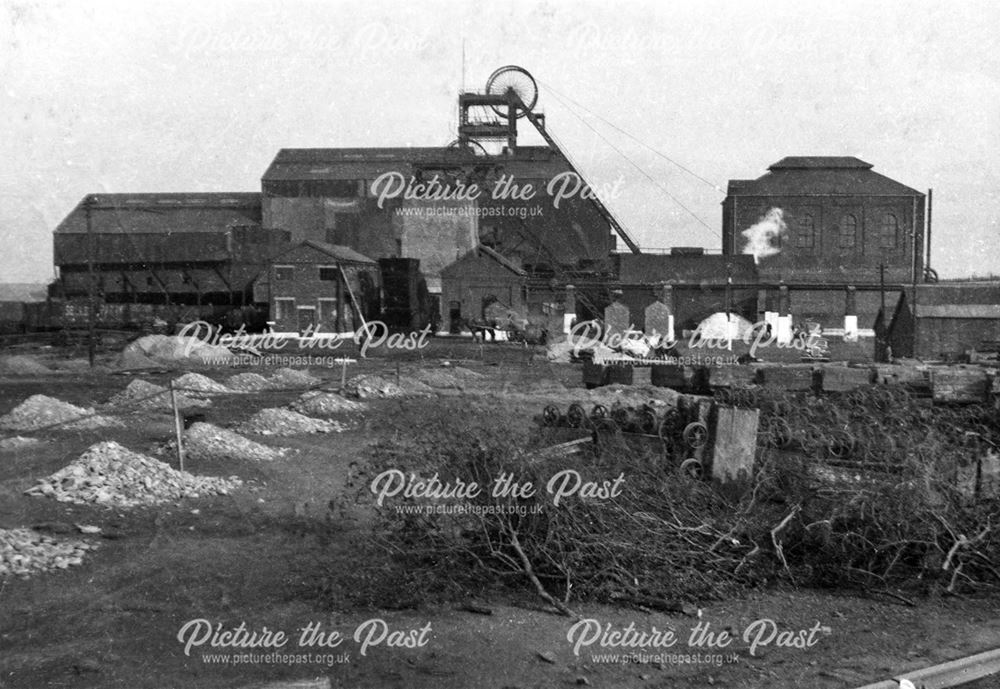 'The Modernisation of Williamthorpe Colliery 1938-40' - General view of the old colliery, before imp