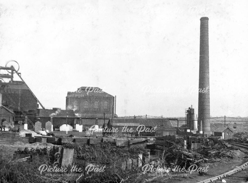 'The Modernisation of Williamthorpe Colliery 1938-40' - General view of the old colliery, before imp