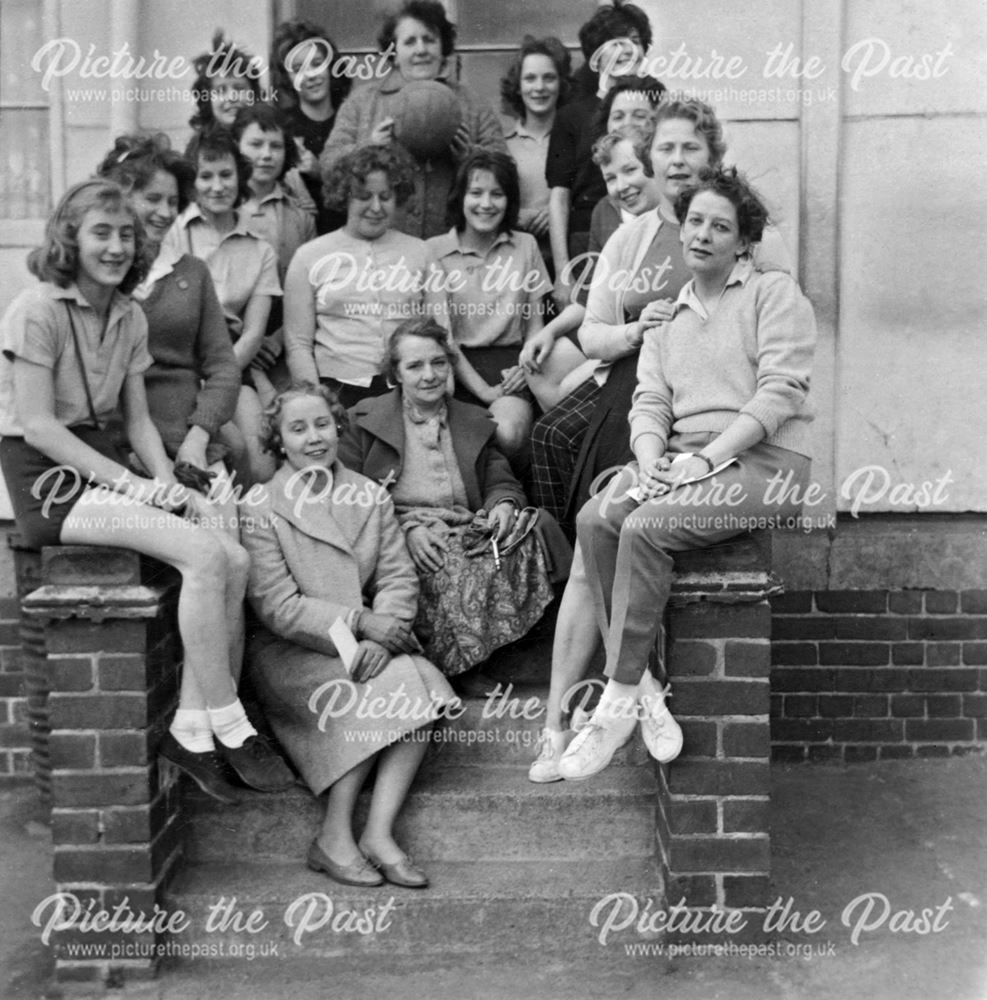 Heath County School staff and netball team, 1950s