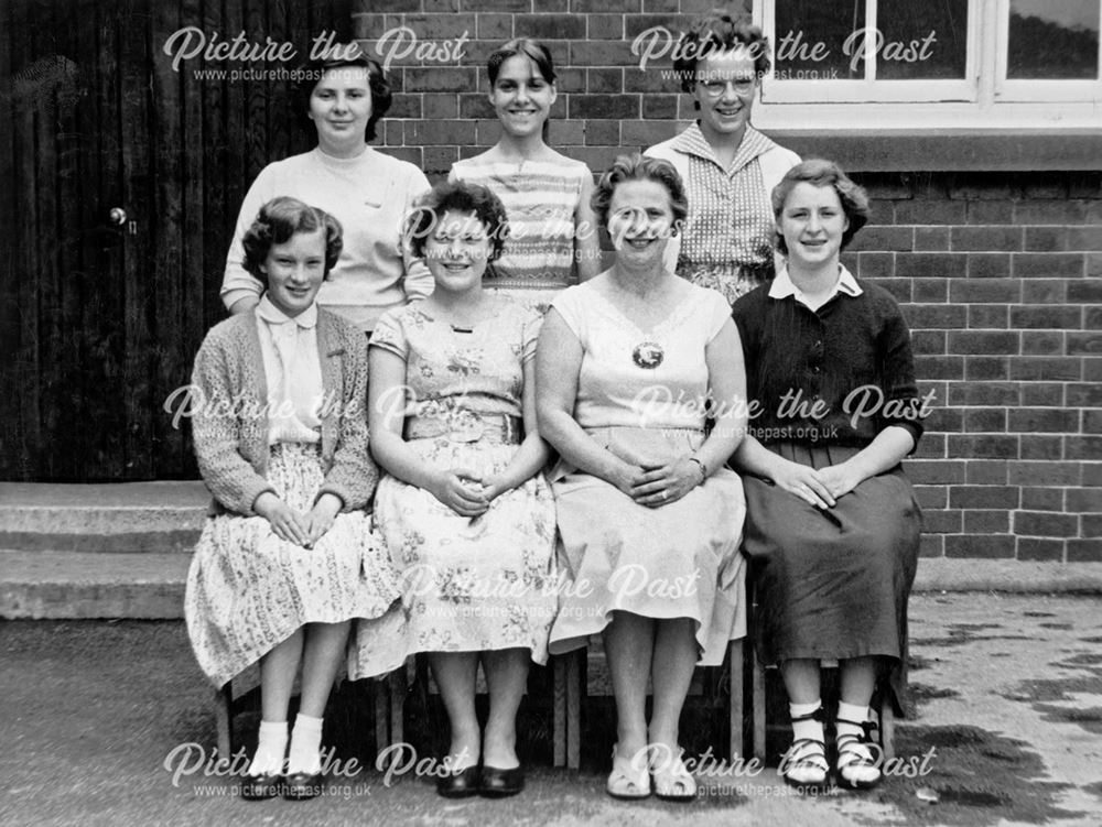 Headmistress with Senior Girls, Heath County School, circa 1960s?