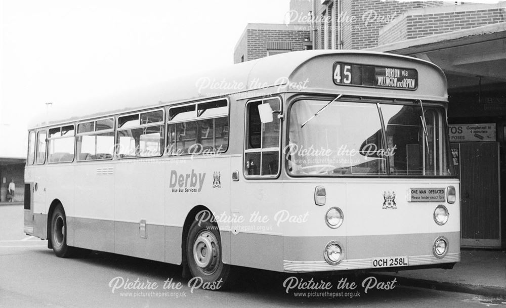 Derby (Blue Bus Services) motor bus No.258.