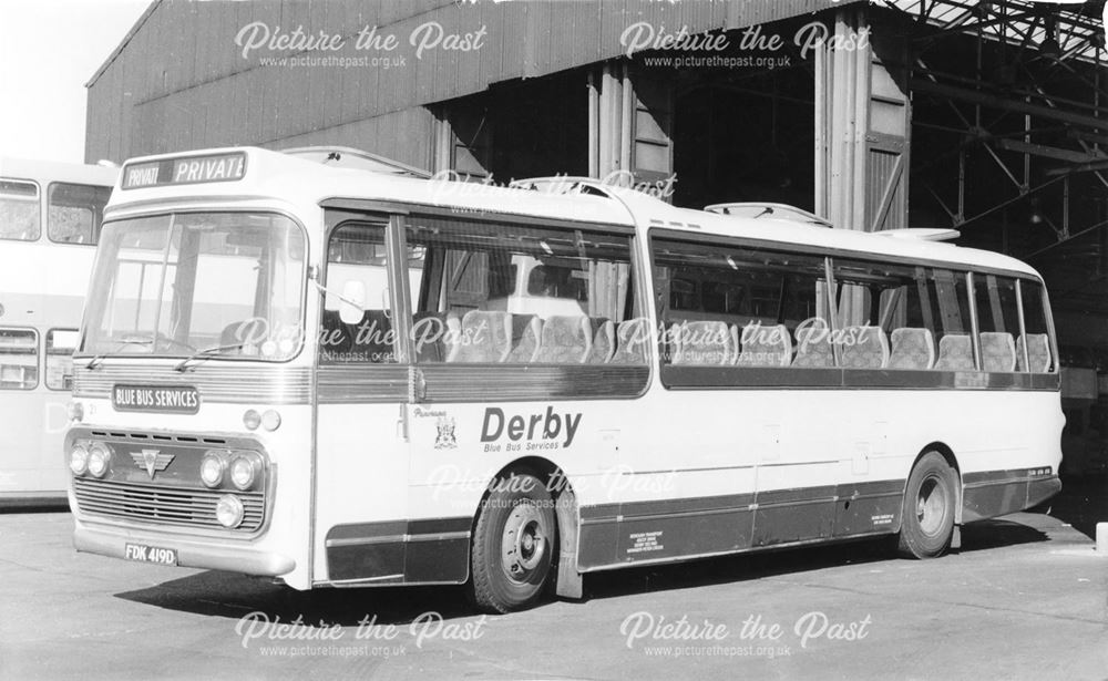 Derby (Blue Bus Services) motor coach No.21