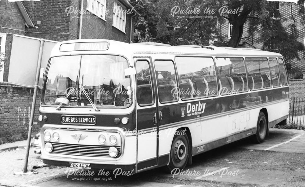 Derby (Blue Bus Services) motor coach No.23, Derby, c 1978-82