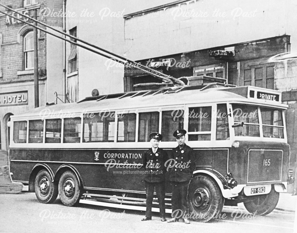 Derby Corporation trolley bus No.165