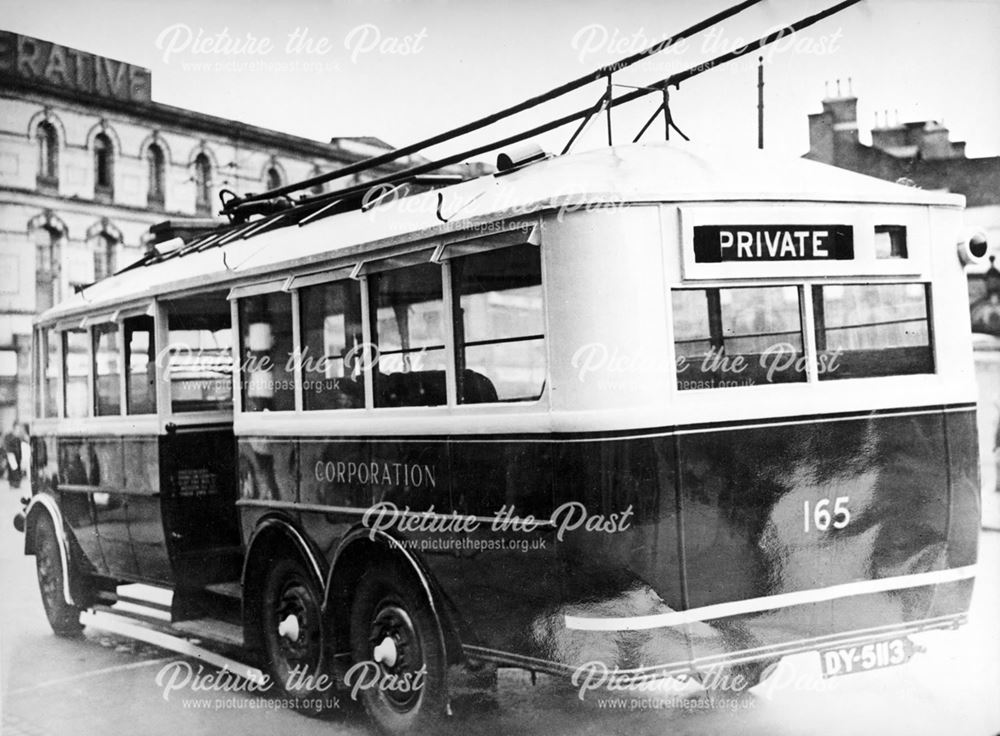 Derby Corporation trolley bus No.165