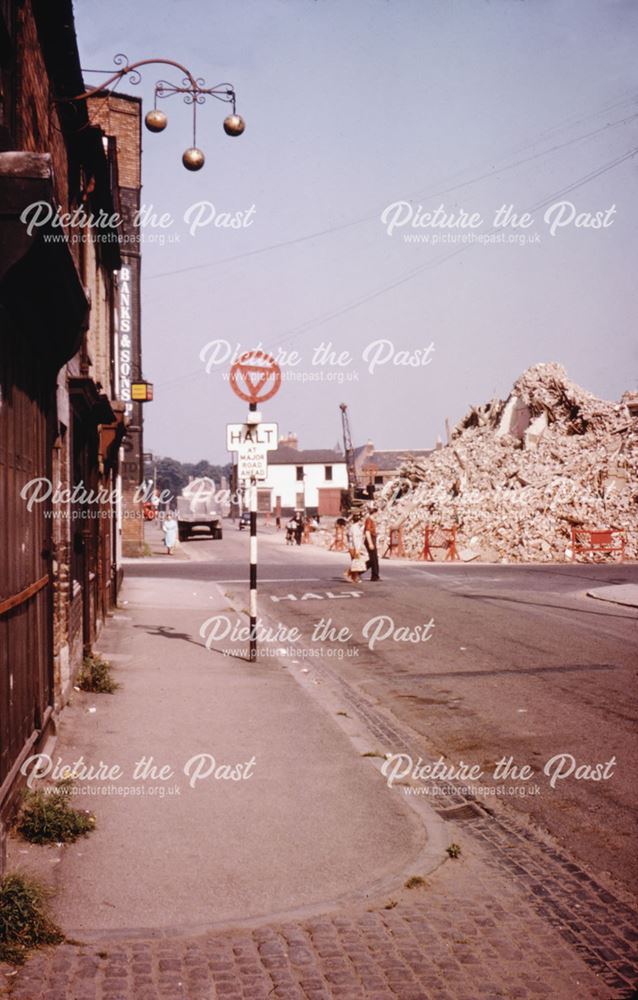 Demolition work in progress on Brook Street, c 1962