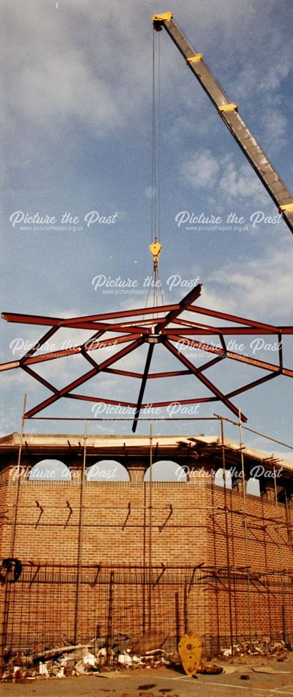 New Steel roof being placed on Normanton Church