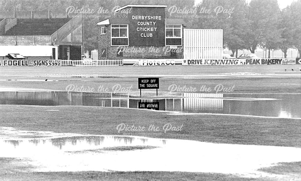 Derbyshire's County Cricket ground, Waterlogged