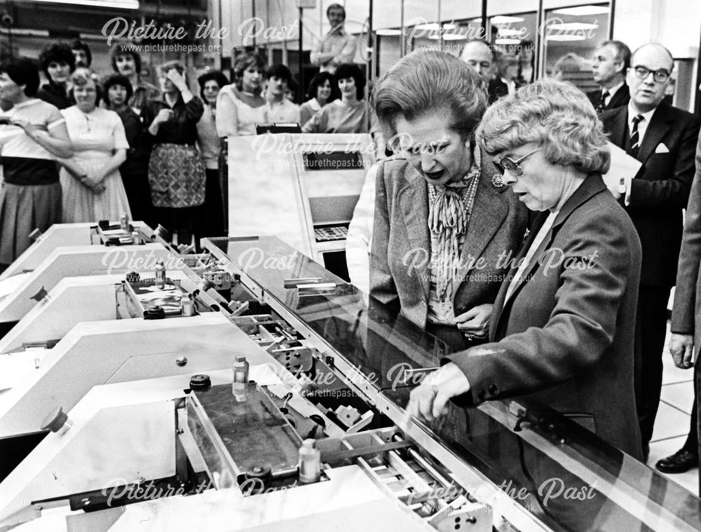 Bemrose the Printers LTD visited by Mrs Thatcher PM