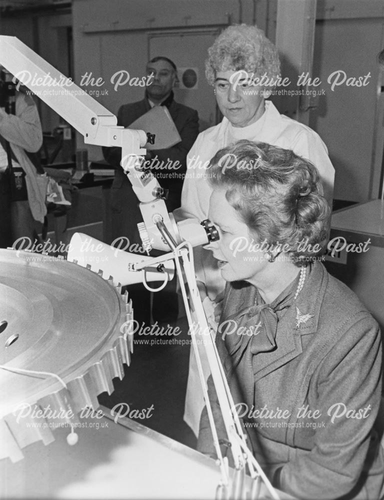 Margaret Thatcher, PM visiting Rolls Royce