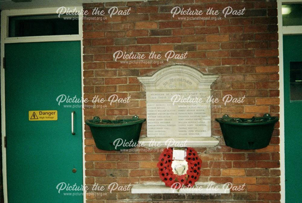 War Memorial at St Mary's Goods Depot.