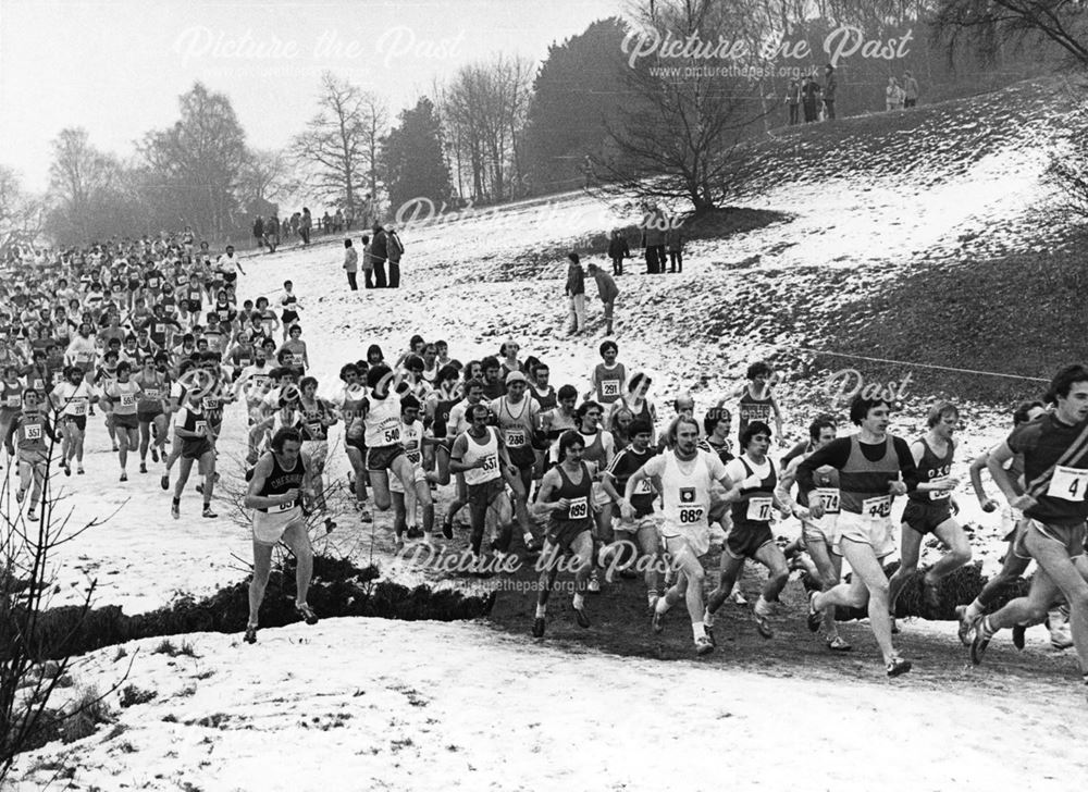 Runners cross Burley Brook