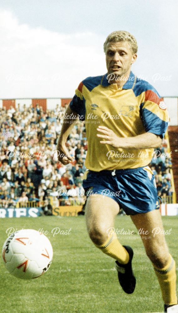 Steve Cross playing for Derby County FC, Roker Park, Sunderland, 1991