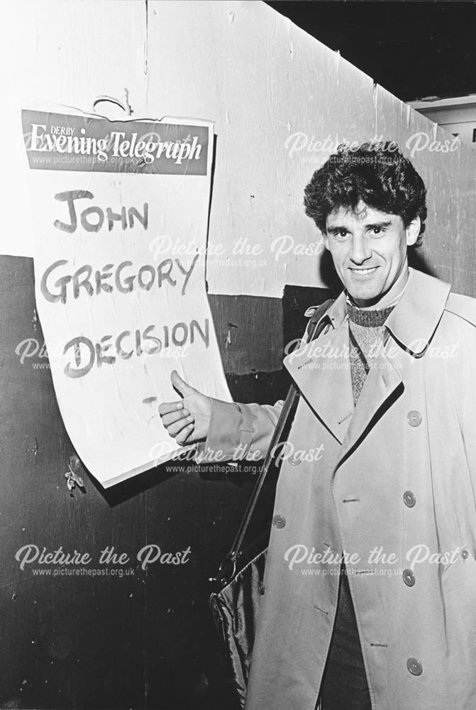 John Gregory, Derby County FC Midfielder, 1985-88, 1985
