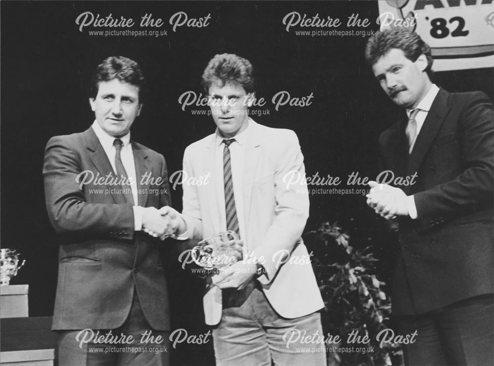 Andy Garner of Derby County Football Club, Receiving You Player of Year Award, Derby?, 1983