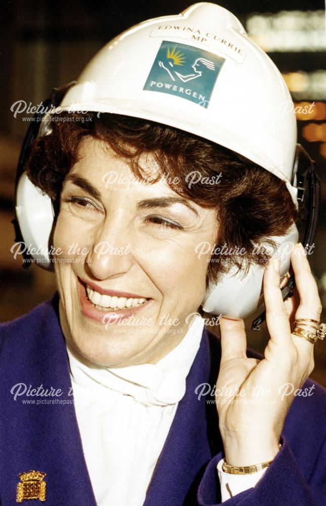 Edwina Currie Visiting a Power Station in Derbyshire?, 1991