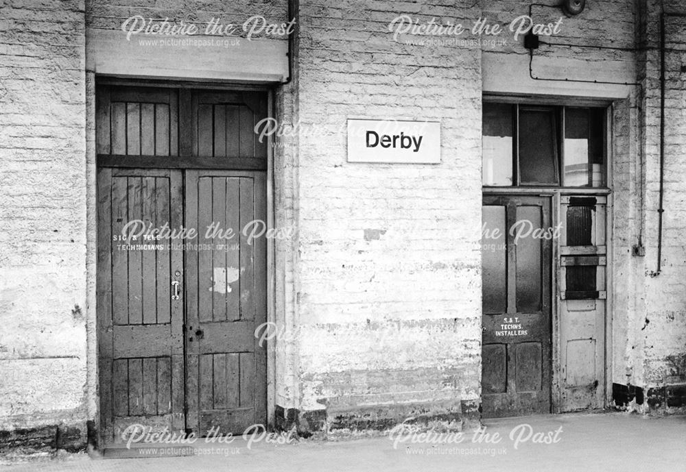 Derby Midland Railway Station - technicians rooms on the platform