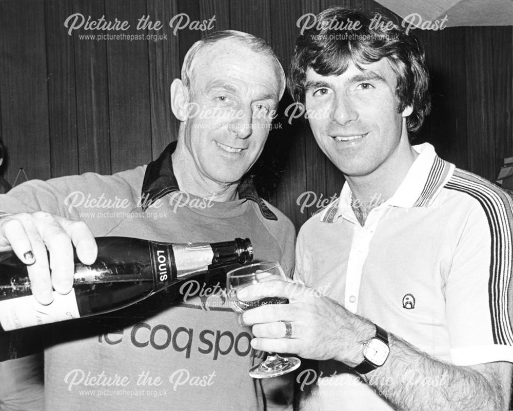 Gordon Guthrie and Kevin Hector; Derby County physiotherapist and striker, c 1980