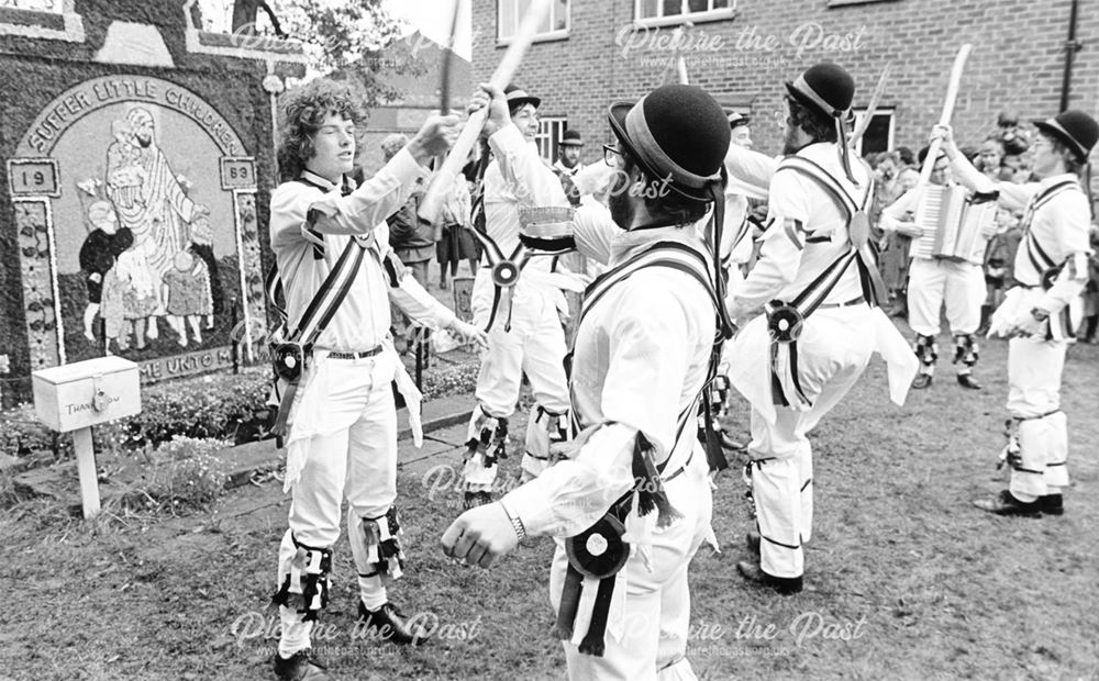 Well dressing and morris dancers