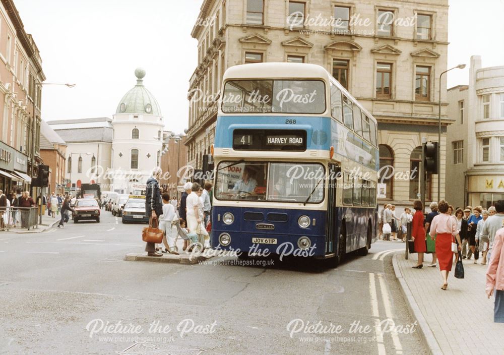 Derby City Transport Daimler 268 Bus joining Albert Street from St Peter's Street