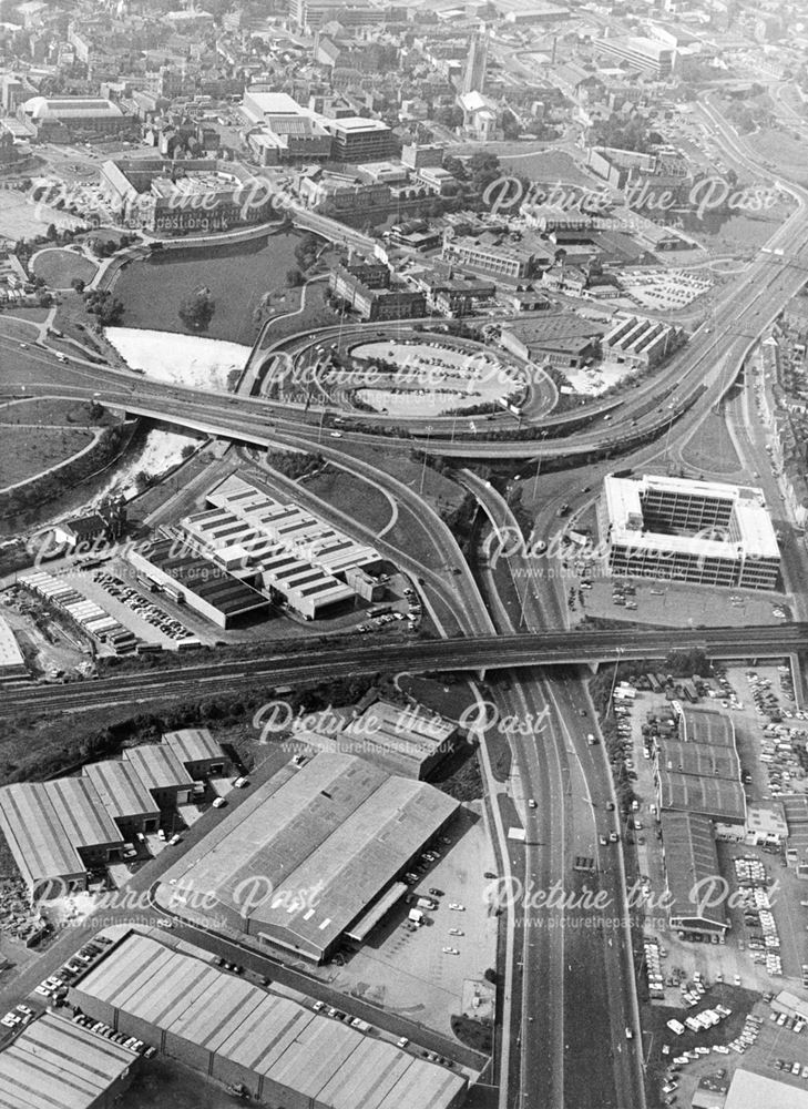 Aerial view of Derby City centre