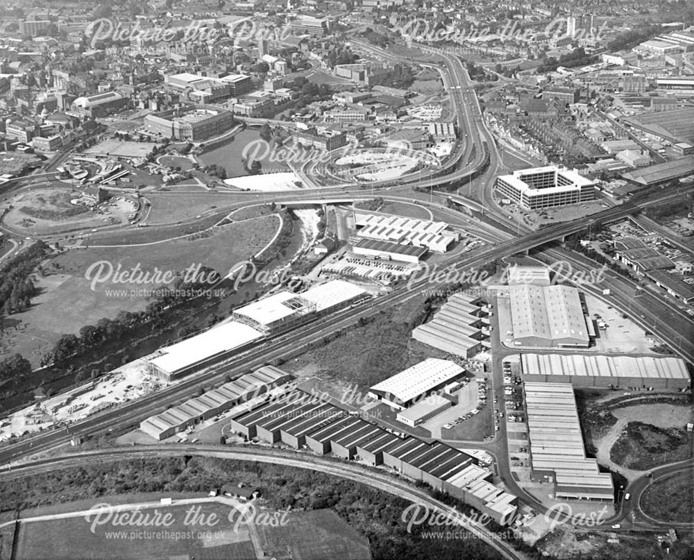 Aerial view of Derby City centre