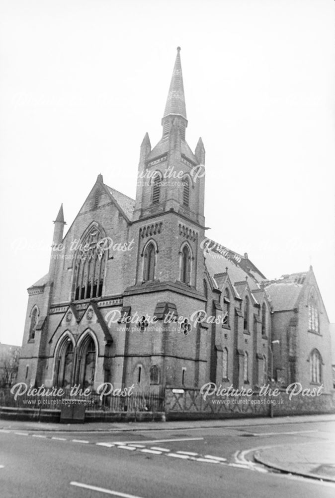 Ashbourne Road Methodist Church after a fire