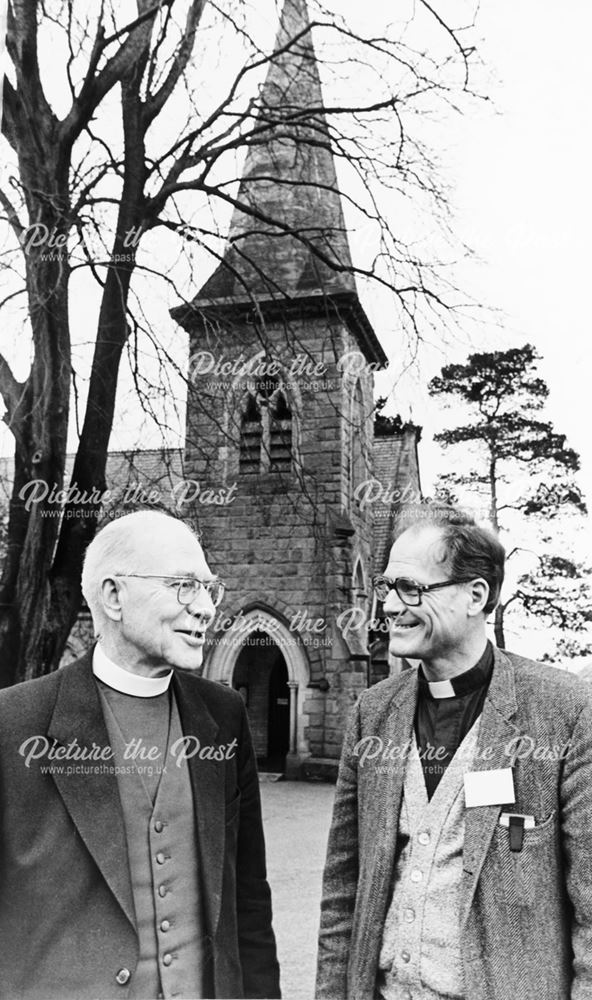 Bishop Cyril Bowles and Vicar outside the Church at Pastures Hospital