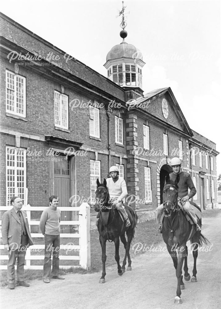 Henry Harpur-Crewe (left) at Calke Abbey racing stables