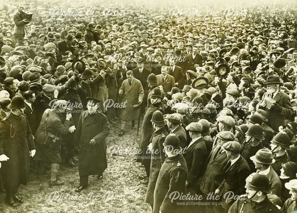 The Prince of Wales (later King Edward VIII) at the Ashbourne Royal Shrovetide Football Game, 1928