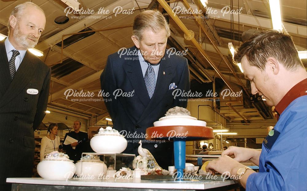 Prince of Wales on a visit to Royal Crown Derby