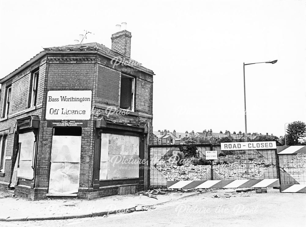 A shop in Shaftsbury Crescent during demolition