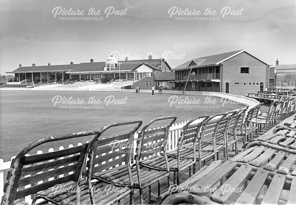 The old Pavilion and new Pavilion at Derbyshire's County Cricket ground