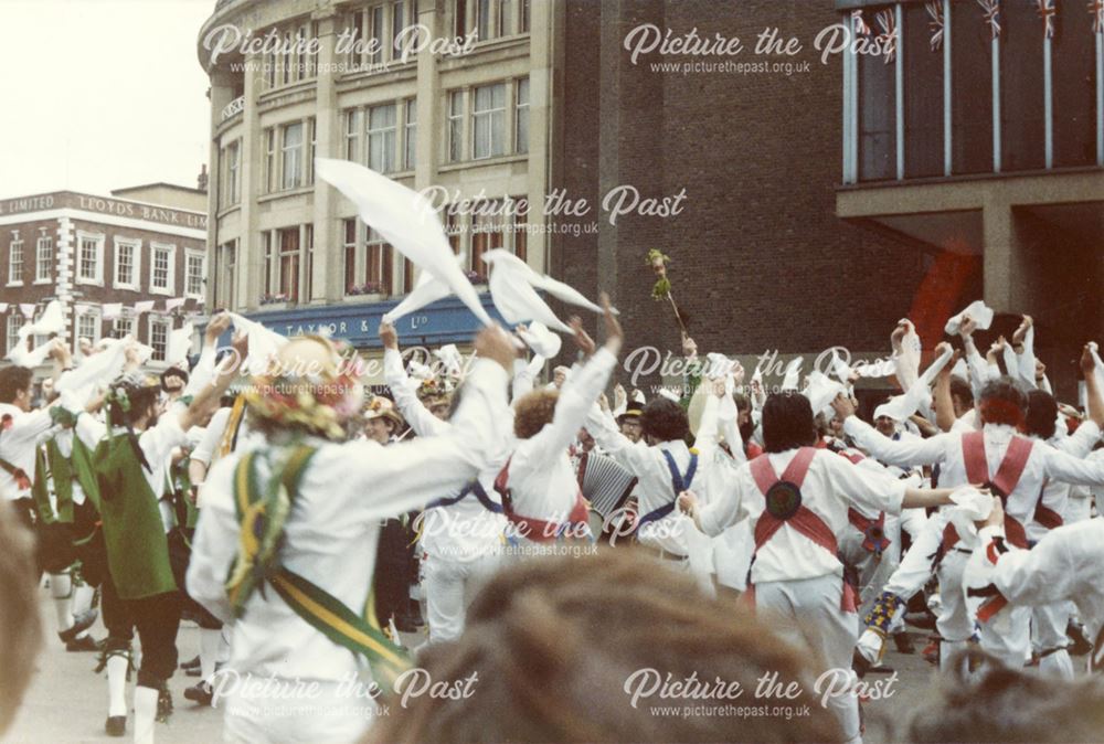 Morris dancers, dancing in the Market Place