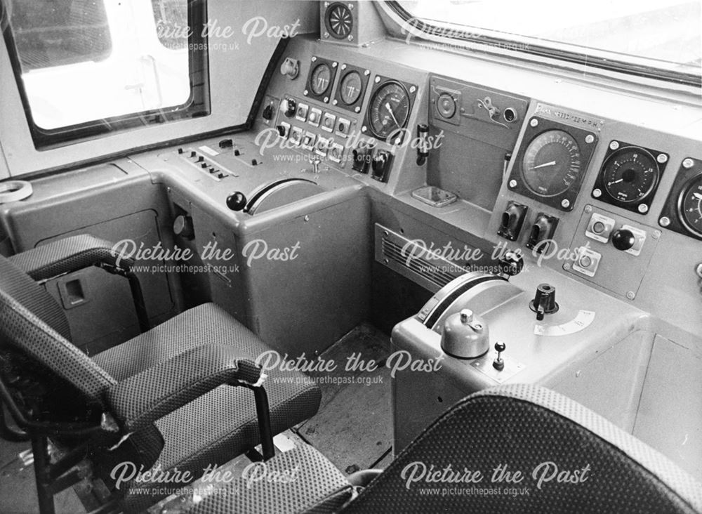 Inside the high speed train 125 drivers cab