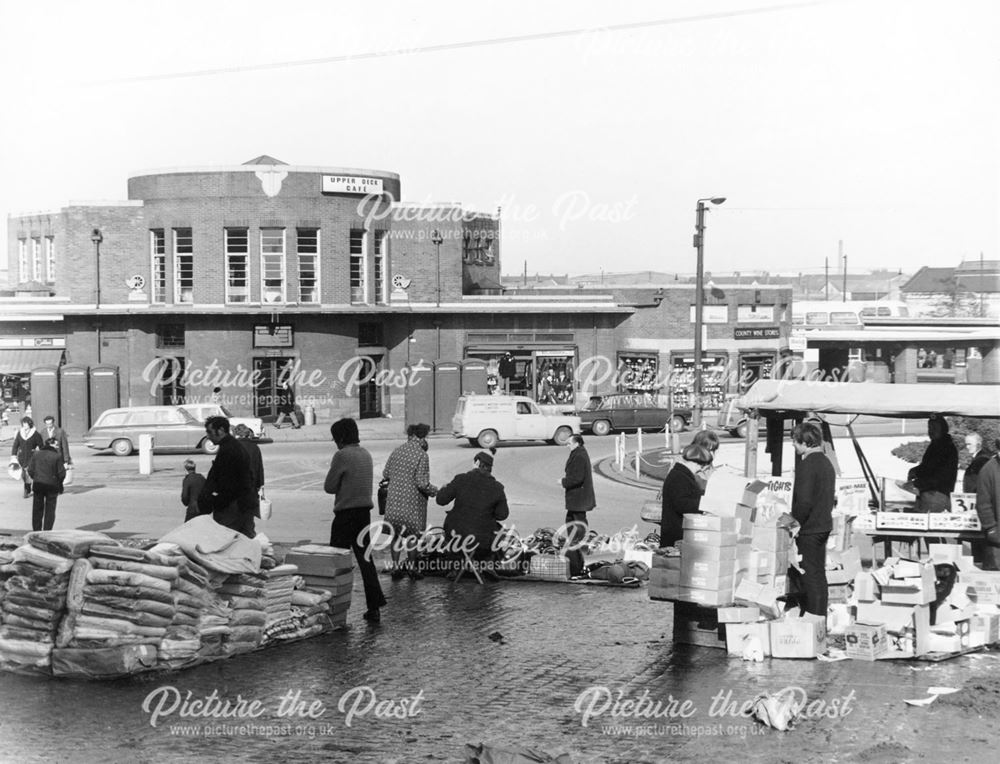 Street Market, Derby Bus Station and The Cock Pitt traffic Island