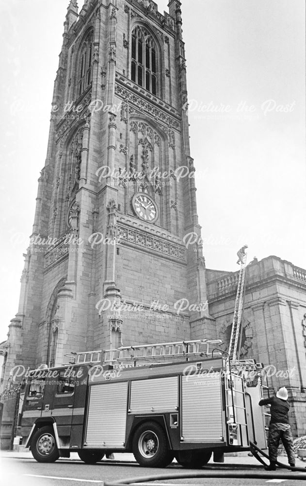 Fire Drill practice at All Saints Church, Derby Cathedral