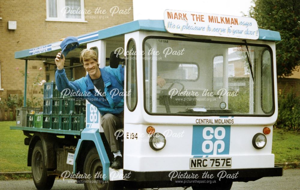 Mark Fox, Milkman with his Co-op Dairies Milk Float