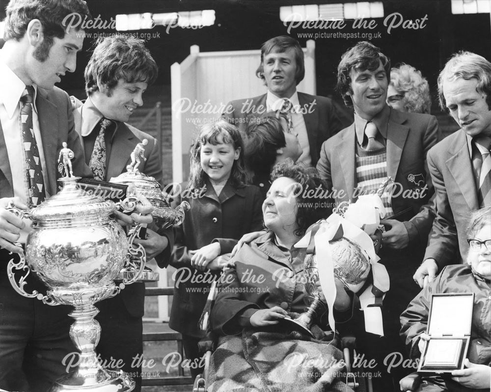 Derby County show off the League Championship trophy