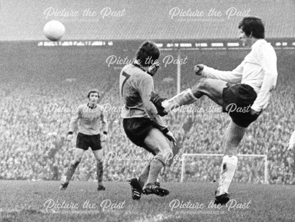 Rams right-back Ron Webster Clears the Ball at Wolves, Wolverhampton, 1971