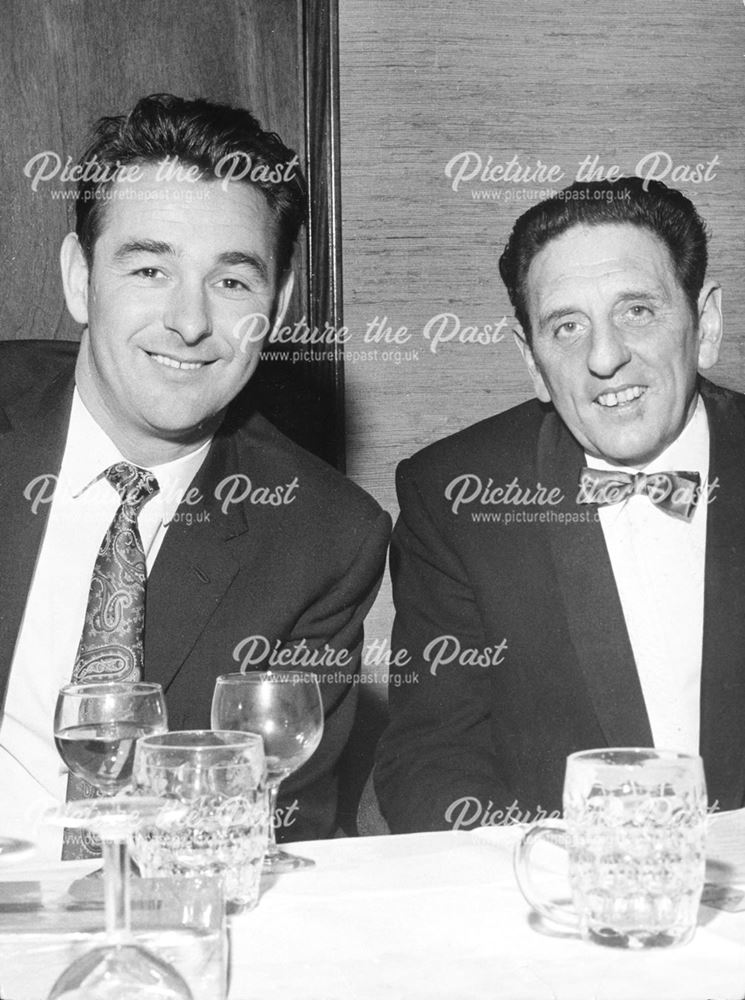 Rams manager Brian Clough and Notts County boss Jimmy Sirrell, Derby?, 1972