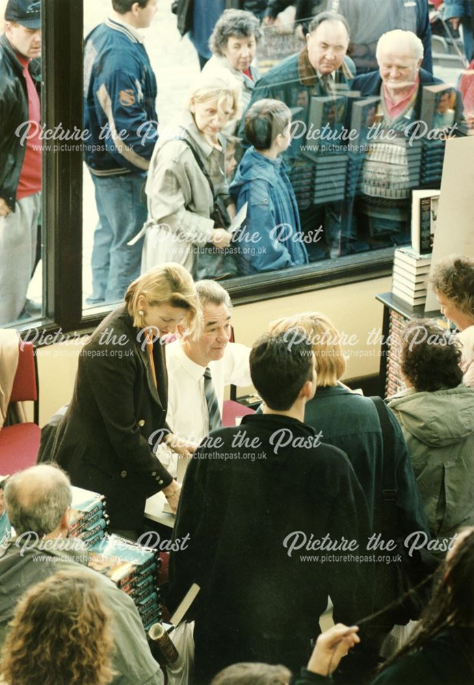 Brian Clough signing copies of his autobiography