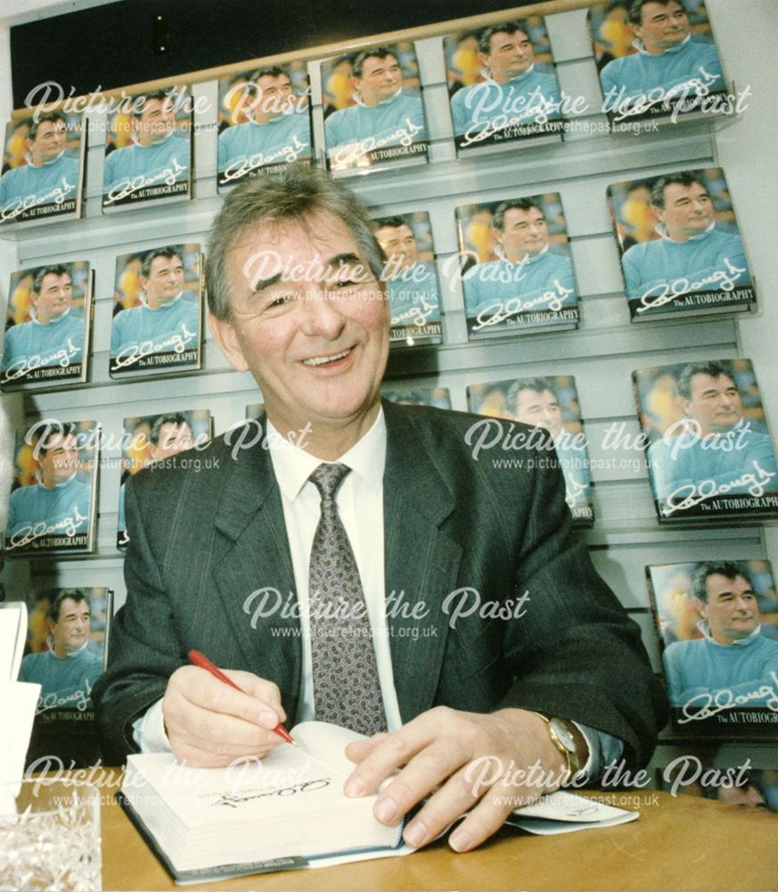 Brian Clough signing copies of his autobiography