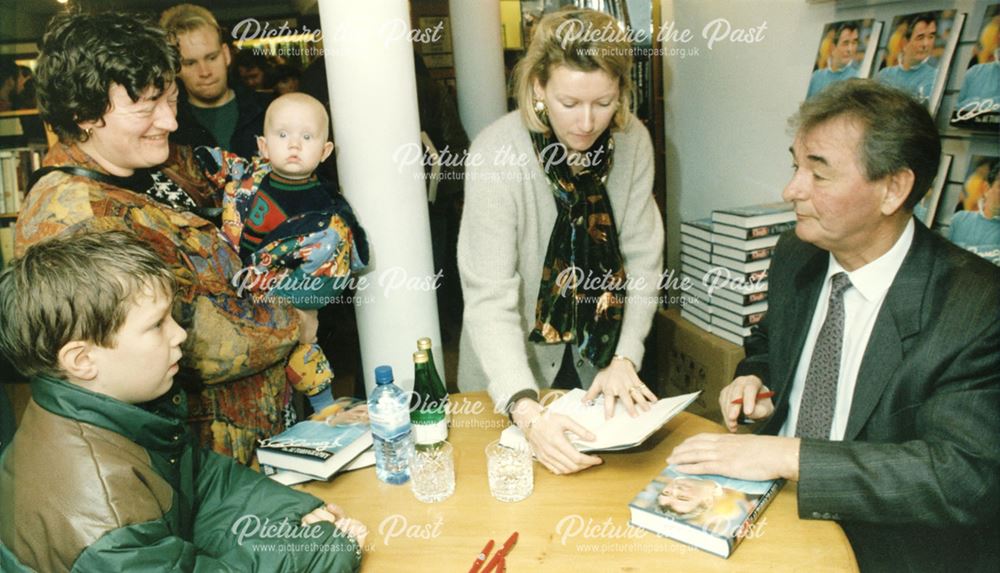 Brian Clough signing copies of his autobiography