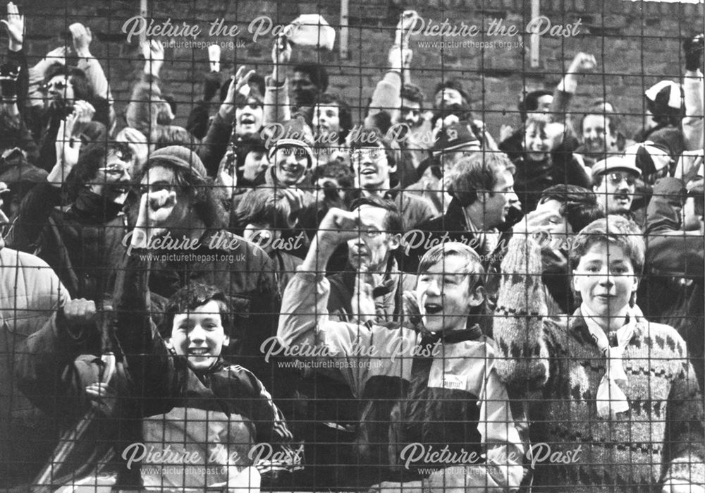 Derby County Supporters at Cambridge Utd, 1984