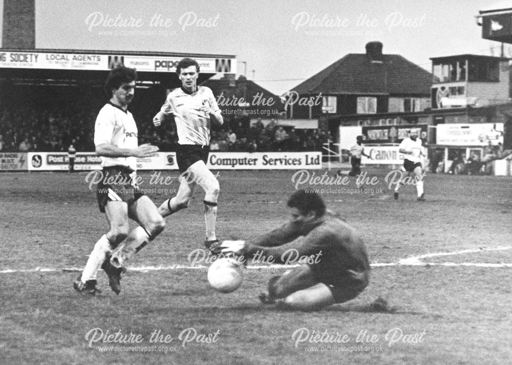 Derby County's Kevin Wilson in Match Against Cambridge Utd, 1984