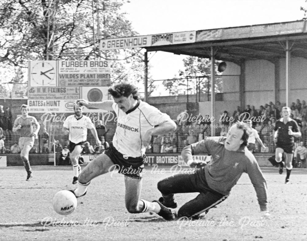 Derby County's Bobby Davison in Match Against Shrewsbury Town, 1984