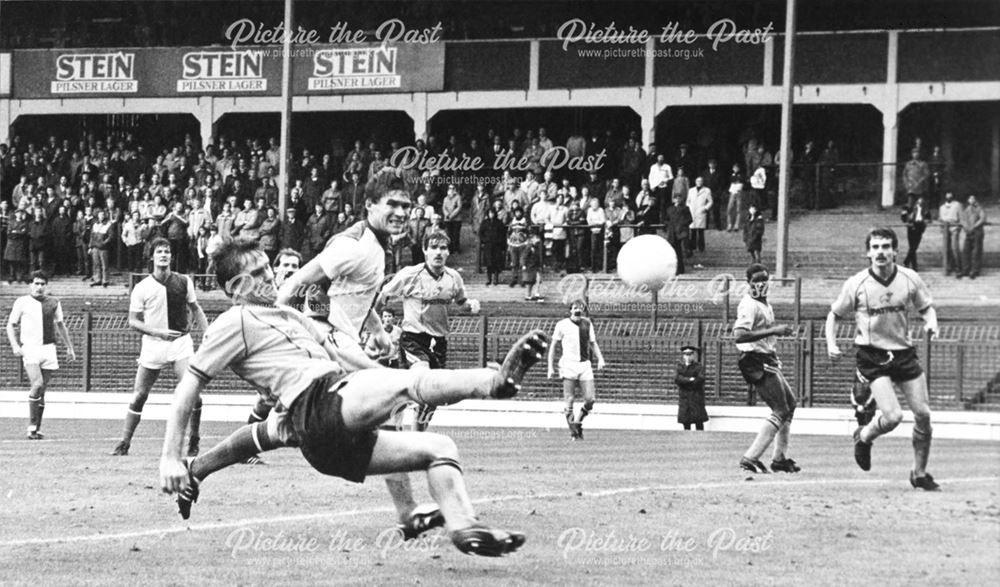 Derby County Striker Bobby Campbell Against Blackburn Rovers, Blackburn, 1983