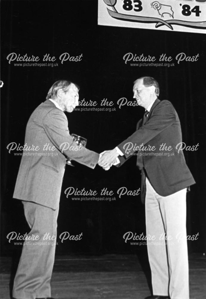 John Kirkland and Harry Brown at Derby County Awards Night, Derby, 1984