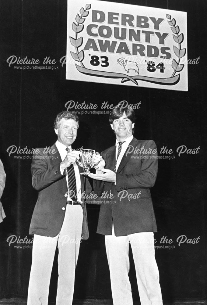 Stuart Crooks and Steve Devine at Derby County Awards Night, Derby, 1984